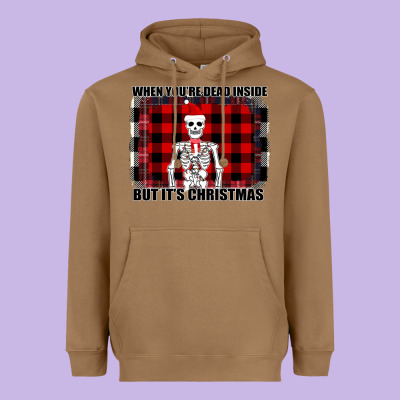 When You Re Dead Inside But It Christmas Skeleton Heavyweight Hoodie Designed By Bettercallsaul