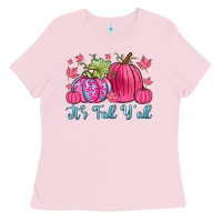 Bubblegum Pink it s fall y all Ladies Tee - Zillion Design Studio