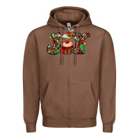 Chestnut joy christmas deer Zipper Hoodie - MaliasSmallBusiness