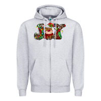 Heather Grey joy christmas deer Zipper Hoodie - MaliasSmallBusiness