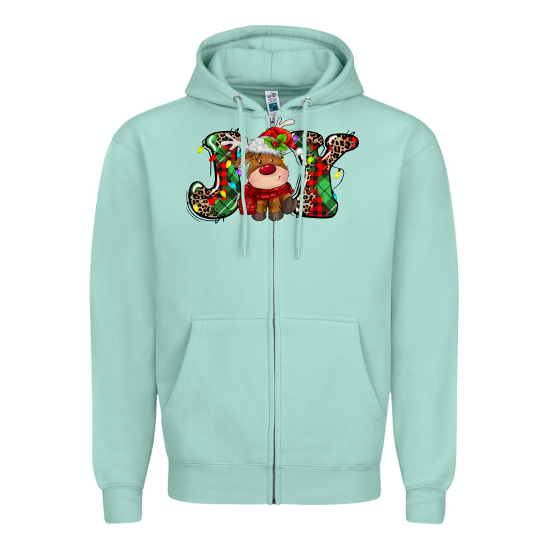 Joy Christmas Deer Zipper Hoodie by MaliasSmallBusiness | Teevron