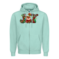 Seafoam joy christmas deer Zipper Hoodie - MaliasSmallBusiness