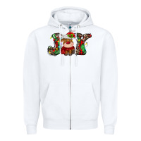 White joy christmas deer Zipper Hoodie - MaliasSmallBusiness