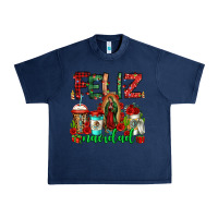 Navy feliz navidad lady of Guadalupe christmas coffee Urban Heavy Tee - Jasminsmagicworld