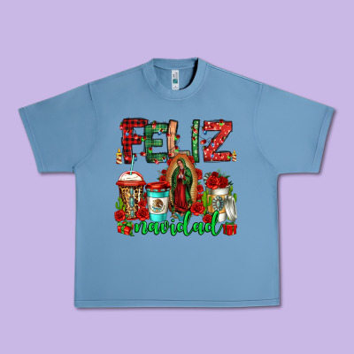 Feliz Navidad Lady Of Guadalupe Christmas Coffee Urban Heavy Tee Designed By Jasminsmagicworld