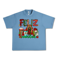 Pebble Blue feliz navidad lady of Guadalupe christmas coffee Urban Heavy Tee - Jasminsmagicworld