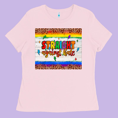 Straight Against Hate Tumbler Ladies Tee Designed By Jahusdesignshop