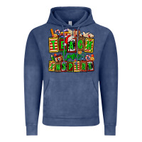 Vintage Denim teach love inspire with Christmas and teacher elements Vintage Hoodie - AdoDesignShop