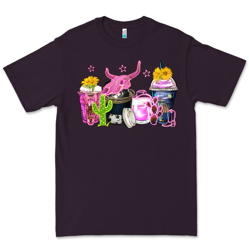 Neon Western Coffee Cups Premium Tee by Zillion Design Studio | Teevron