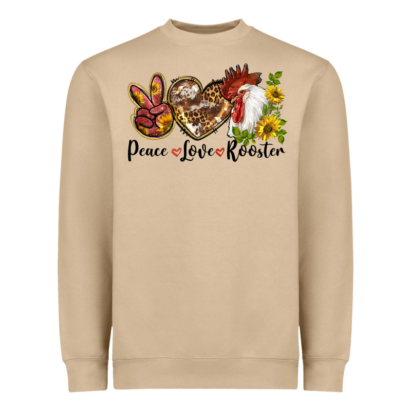 Peace Love Rooster With Sunflowers Heavyweight Sweatshirt by LillyAllenDesigns | Teevron