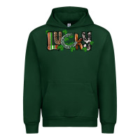 Forest Green Lucky horseshoe St. Patrick's Day Urban Hoodie - CowGirlArtShop