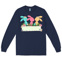 Navy easter bunny trio Long Sleeve Tee - MaliasSmallBusiness