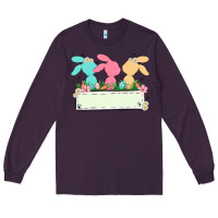 Plum easter bunny trio Long Sleeve Tee - MaliasSmallBusiness