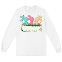 White easter bunny trio Long Sleeve Tee - MaliasSmallBusiness