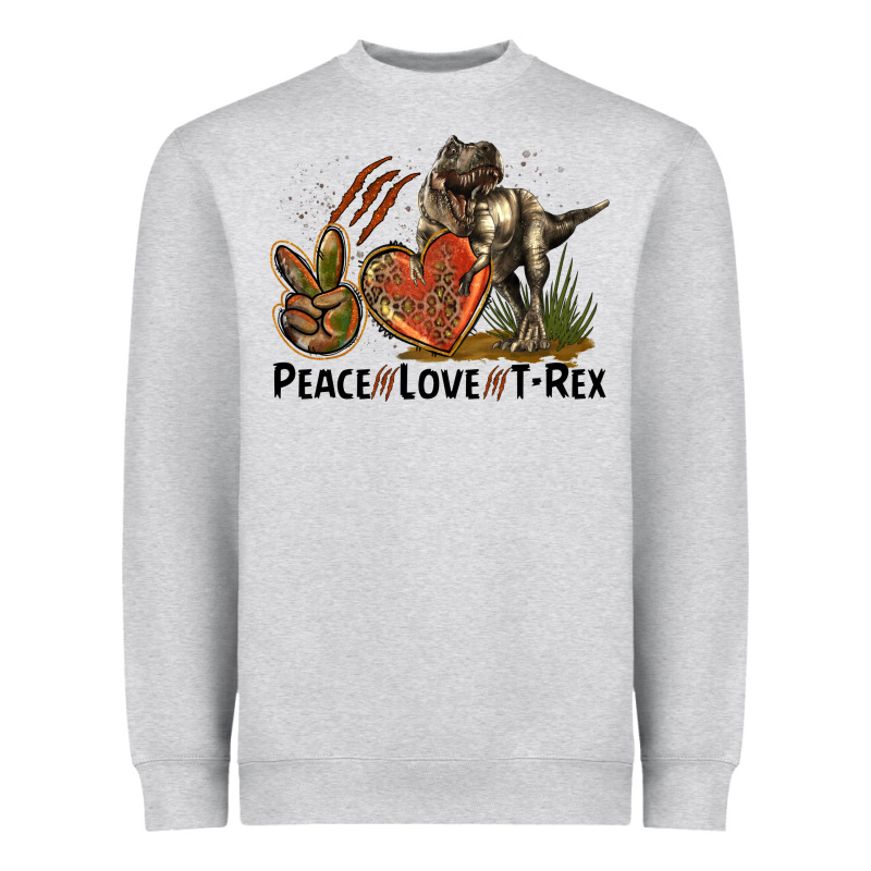 Western Peace Love T-rex Heavyweight Sweatshirt by LillyAllenDesigns | Teevron