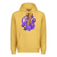 Antique Gold Cancer diva purple ribbon Premium Hoodie - NancyCooperArtShop