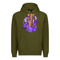 Army Green Cancer diva purple ribbon Premium Hoodie - NancyCooperArtShop