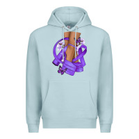 Blue Mist Cancer diva purple ribbon Premium Hoodie - NancyCooperArtShop