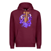 Burgundy Cancer diva purple ribbon Premium Hoodie - NancyCooperArtShop