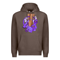 Coffee Cancer diva purple ribbon Premium Hoodie - NancyCooperArtShop