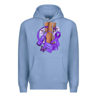 Colony Blue Cancer diva purple ribbon Premium Hoodie - NancyCooperArtShop