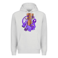Dove Grey Cancer diva purple ribbon Premium Hoodie - NancyCooperArtShop