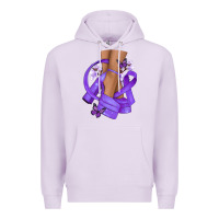 Lilac Cancer diva purple ribbon Premium Hoodie - NancyCooperArtShop