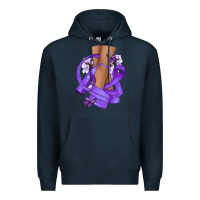 Navy Cancer diva purple ribbon Premium Hoodie - NancyCooperArtShop