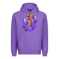 Purple Cancer diva purple ribbon Premium Hoodie - NancyCooperArtShop