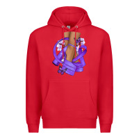 Red Cancer diva purple ribbon Premium Hoodie - NancyCooperArtShop