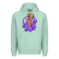 Seafoam Cancer diva purple ribbon Premium Hoodie - NancyCooperArtShop
