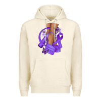 Tofu Cancer diva purple ribbon Premium Hoodie - NancyCooperArtShop