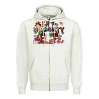 Oatmeal Heather im the naughty elf Zipper Hoodie - MaliasSmallBusiness