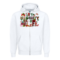 White im the naughty elf Zipper Hoodie - MaliasSmallBusiness