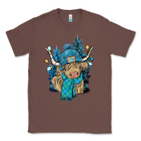 Chestnut Winter long haired Cow Classic Tee - NancyCooperArtShop