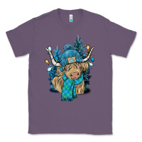 Lavender Winter long haired Cow Classic Tee - NancyCooperArtShop