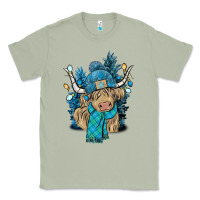 Matcha Winter long haired Cow Classic Tee - NancyCooperArtShop