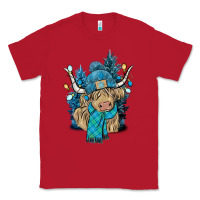 Red Winter long haired Cow Classic Tee - NancyCooperArtShop