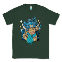 Sports Green Winter long haired Cow Classic Tee - NancyCooperArtShop