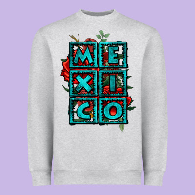 Mexico With Roses Heavyweight Sweatshirt Designed By Jasminsmagicworld
