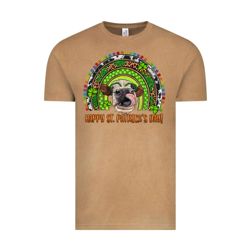 Western Happy St. Patrick's Day Cow Rainbow Vintage Tee by Artiststas | Teevron