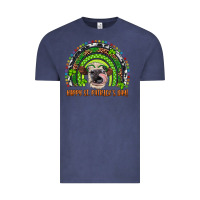 Vintage Denim Western Happy St. Patrick's Day Cow Rainbow Vintage Tee - Artiststas