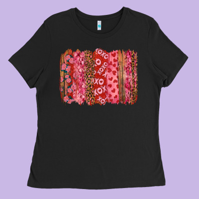 Valentine's Day Xoxo Brushstroke Ladies Tee Designed By Ranaportraitstore
