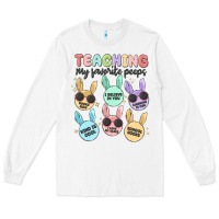 White teahing my favorite peeps Long Sleeve Tee - MaliasSmallBusiness