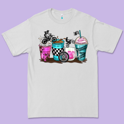 Motocross Coffee Cups Premium Tee Designed By Zillion Design Studio
