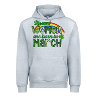 Heather Grey Blessed women are born in March Urban Hoodie - CowGirlArtShop
