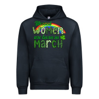 Navy Blessed women are born in March Urban Hoodie - CowGirlArtShop