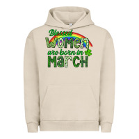 Pigment French Oak Blessed women are born in March Urban Hoodie - CowGirlArtShop