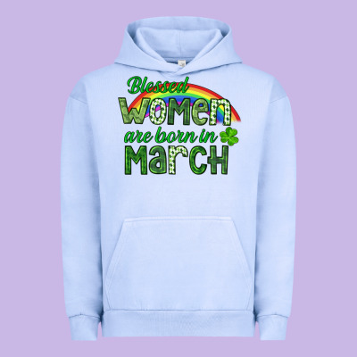 Blessed Women Are Born In March Urban Hoodie Designed By Cowgirlartshop
