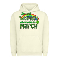 Pigment Pistachio Blessed women are born in March Urban Hoodie - CowGirlArtShop